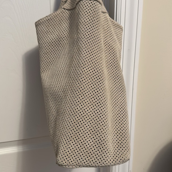 Brand New Vera Pelle Made in Italy taupe Leather Suede Hobo Shoulder Bag - Picture 6 of 16